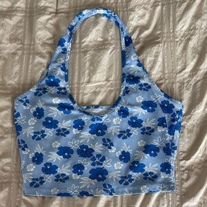 SHEIN Blue Floral Crop Top